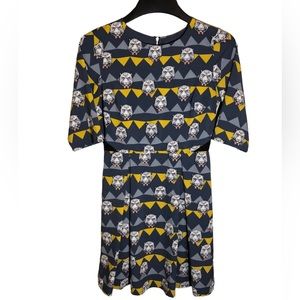 Sugarhill Boutique Dress With Tigers Wearing Bow Ties Size 4 Funky fun